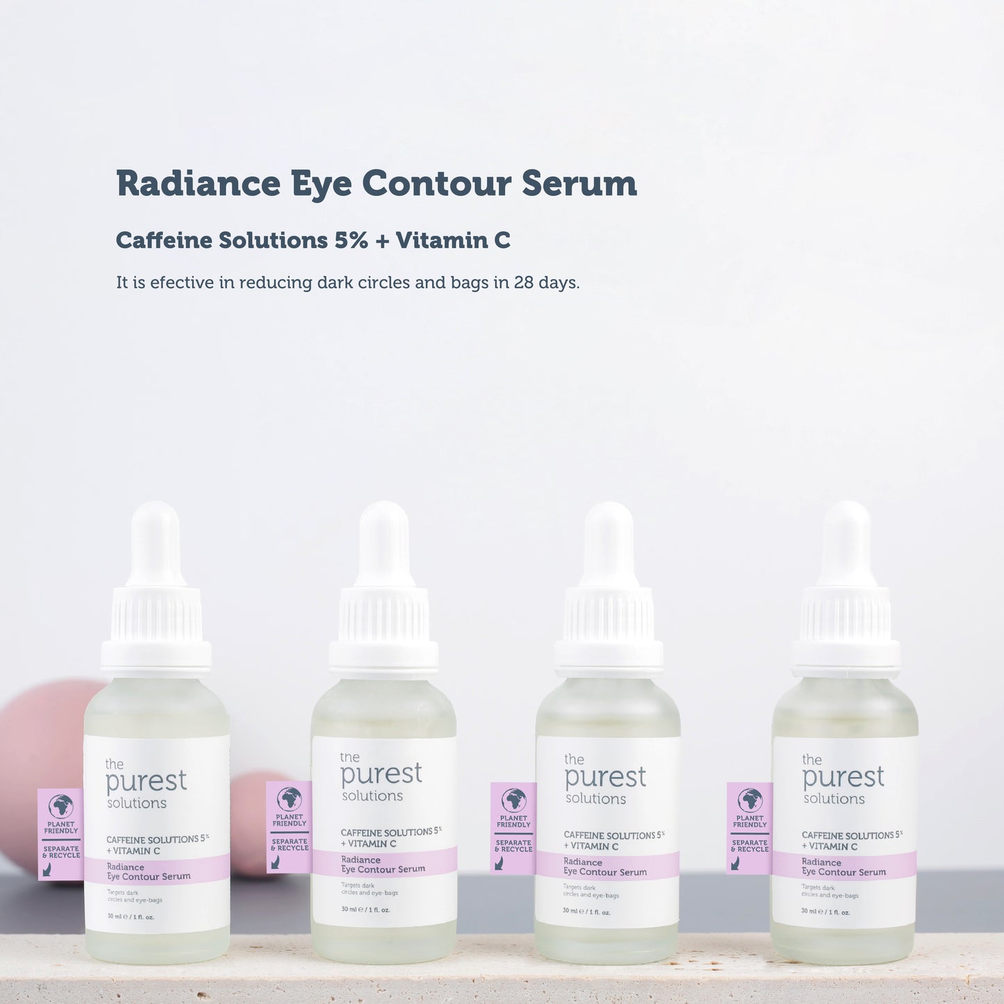 The purest solutions Vitamin C + caffeine radiance Eye Contour Serum