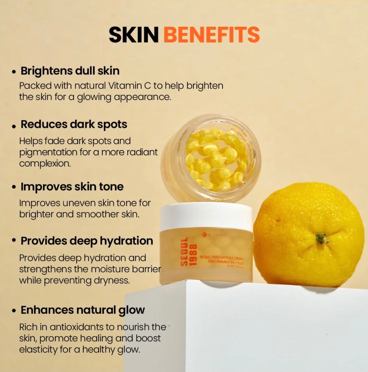 K-SECRET SEOUL 1988 CAPSULE CREAM : NIACINAMIDE 5% + YUJA 50ML