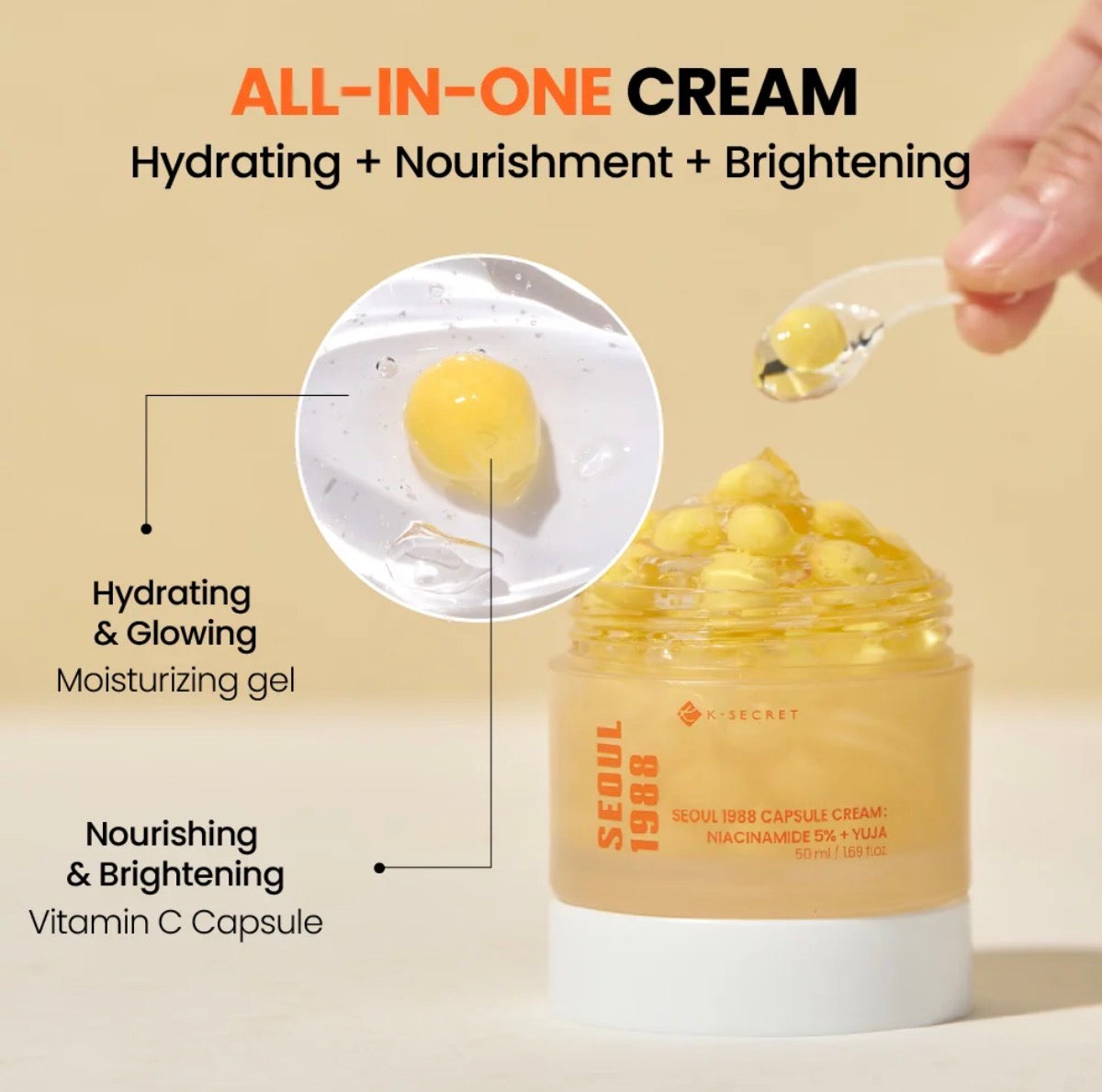 K-SECRET SEOUL 1988 CAPSULE CREAM : NIACINAMIDE 5% + YUJA 50ML